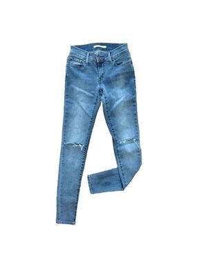 Levi’s 💙 710 Low Rise Super Skinny Distressed Jeans Sz 25 Women’s Blue